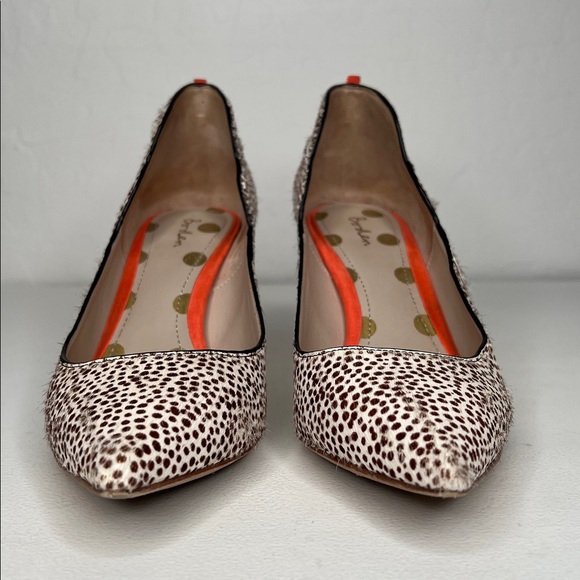 BODEN Carrie Mid Heel Courts brown white animal print spotted size 38.5 - Picture 7 of 14
